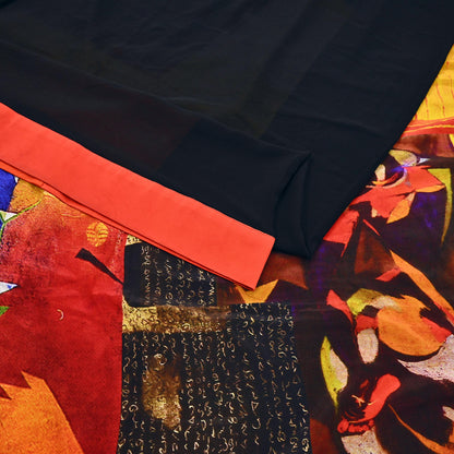 Indian Vintage Saree Multi Pure Silk Digital Printed Sari 6yd Sewing Floral Soft Craft Fabric Dress Making Crafting Quilting