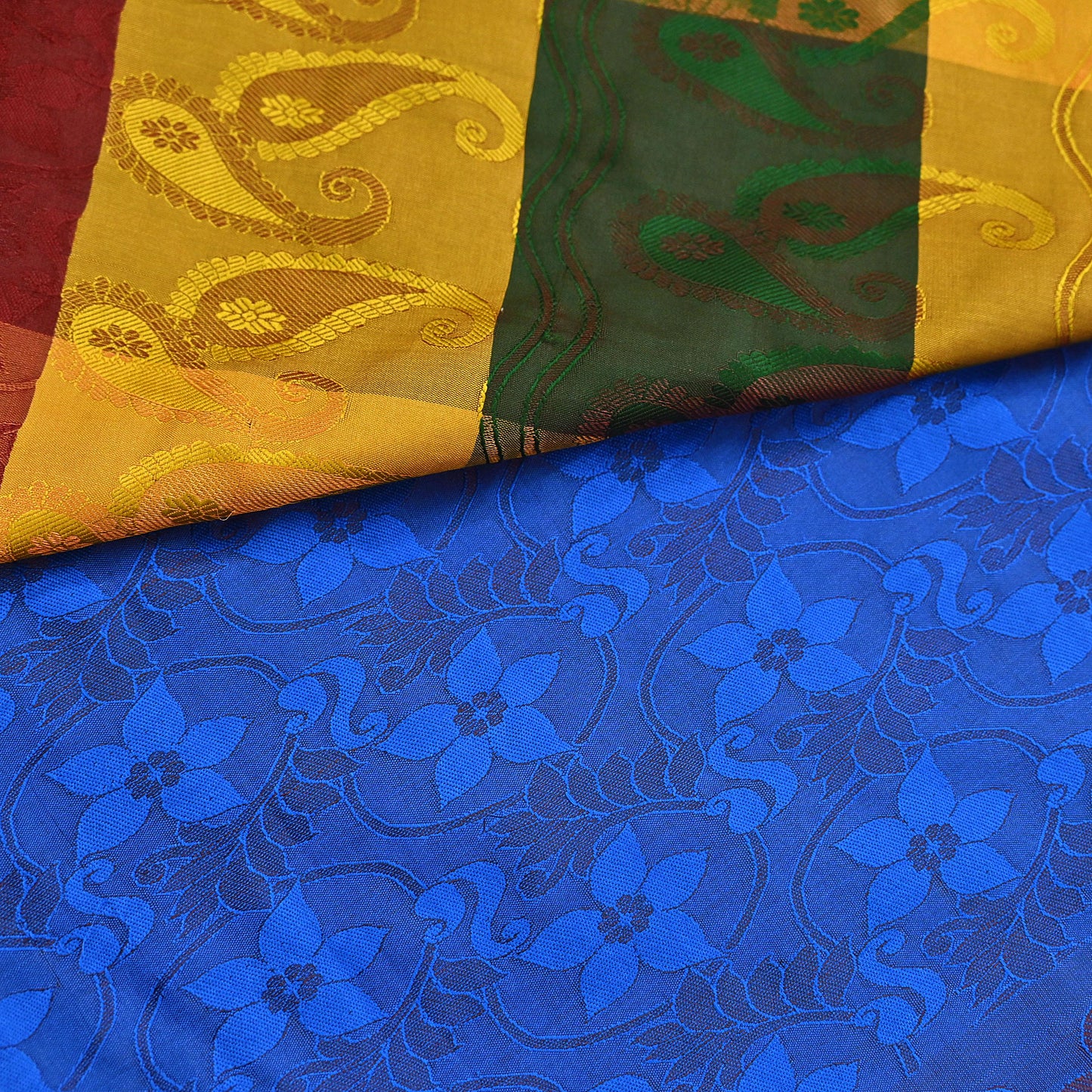 Vintage Kanjivaram Silk Saree Multi Pure Silk Zari Fabric Indian Handwoven 6Yd Craft Material Dressmaking Textile