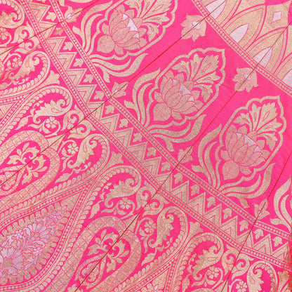 Indian Heavy Wedding pink & orannge Pure Silk Hand Embroidered banarasi Lehenga/Skirt Designer By Manish Malhotra Bridal Wear Zardozi