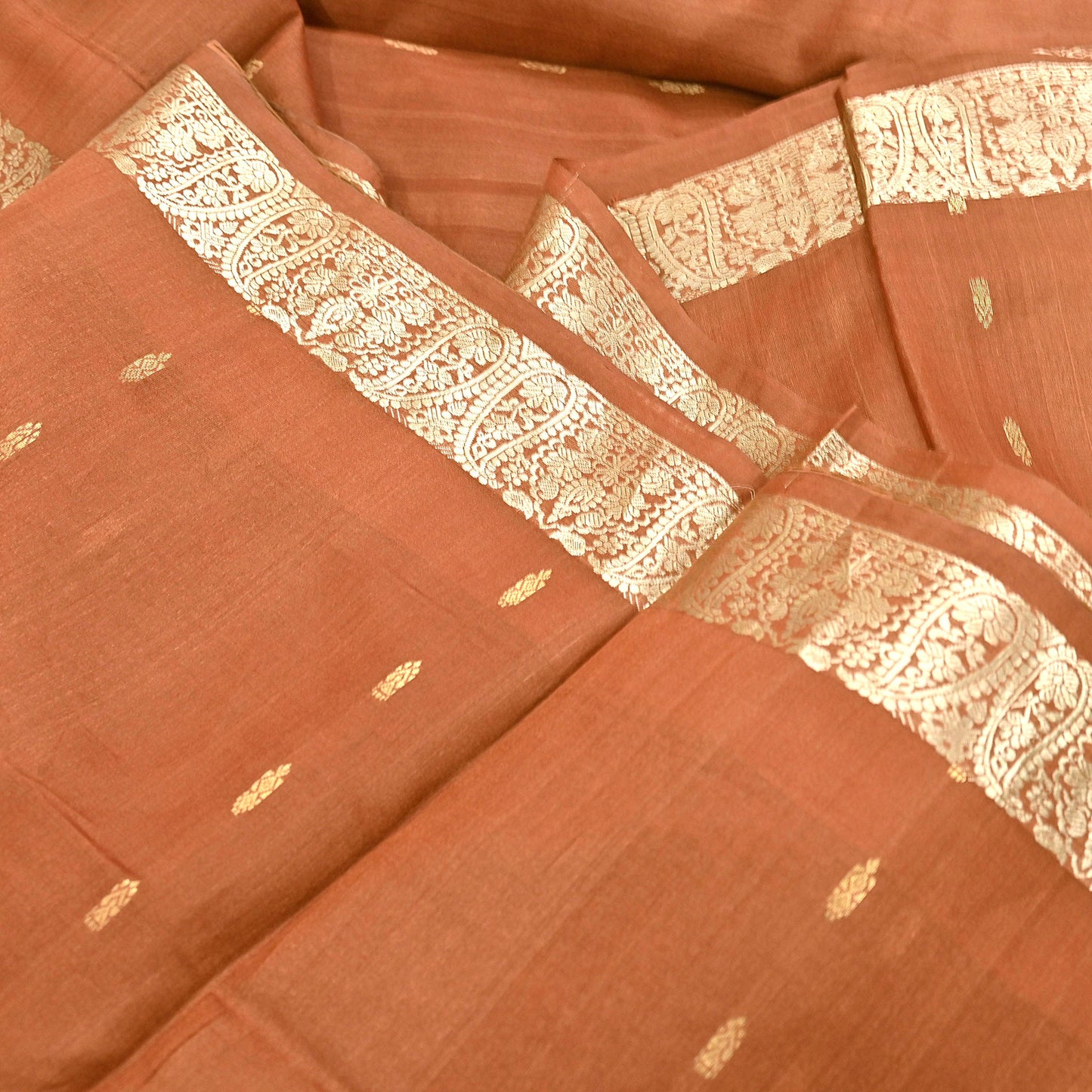 Indian Vintage Sari Rusty 100% Pure Silk Hand Woven Sarees Craft Fabric 5Yd Ethnic Sewing Dress making Crafting Quilting Upcycle