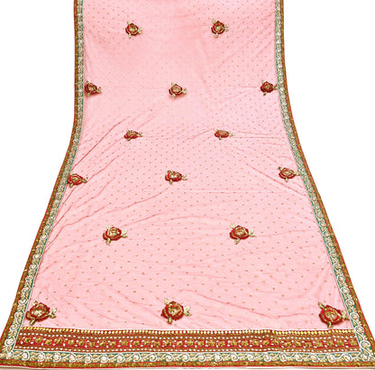 Indian Heavy Wedding Dupatta Red Net Long Stole Hand Embroidered By Designer Sabyasachi Scarves Zardozi Bridal Veil