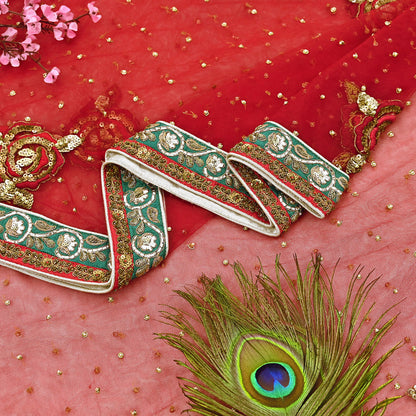 Indian Heavy Wedding Dupatta Red Net Long Stole Hand Embroidered By Designer Sabyasachi Scarves Zardozi Bridal Veil