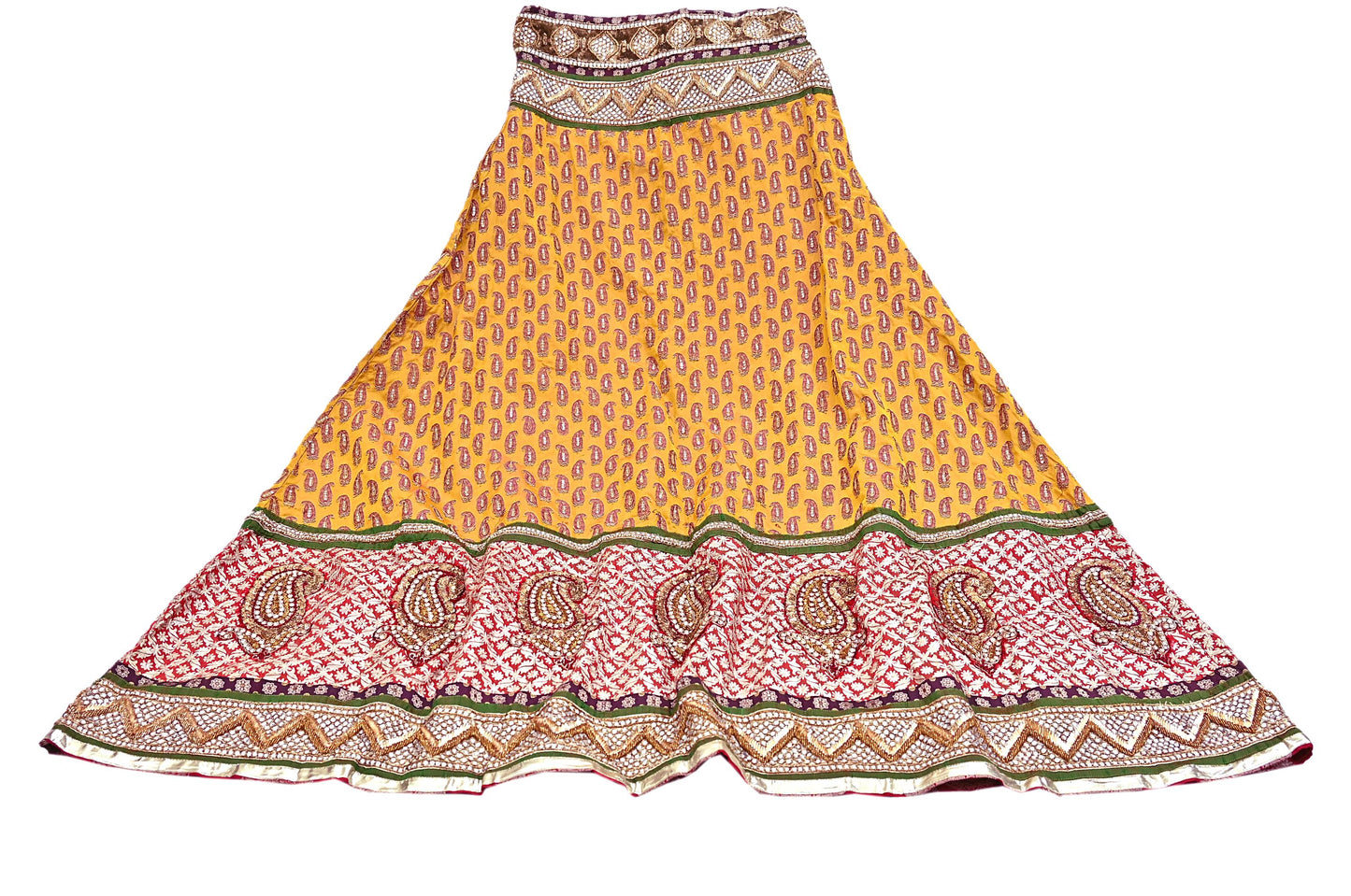 Vintage Anamika Khanna saffron & red Satin Silk Net Hand Embroidered Lehenga Dupatta 2pc Set Zardozi Bridal Wear Indian party wear Outfit