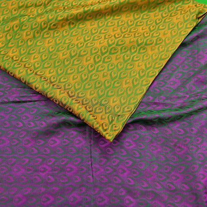 Indian Vintage Woven Kanjivaram Saree 100% Pure Silk Sari Zari 5Yard Floral Dress making Crafting Quilting Upcycle