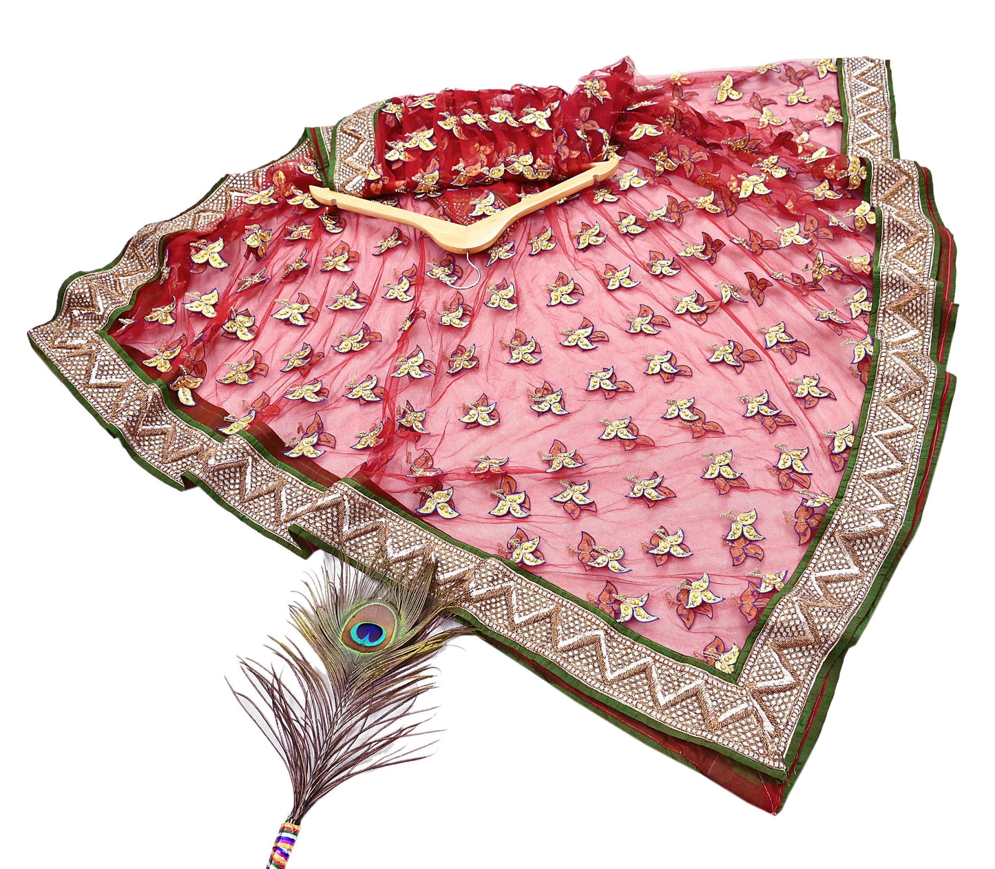 Indian Vintage Heavy Red Net/Mesh/ Velvet Hand Embroidered Dupatta Designer By Anamika Khanna Bridal Wear Dabka Zardozi Veil Hijab