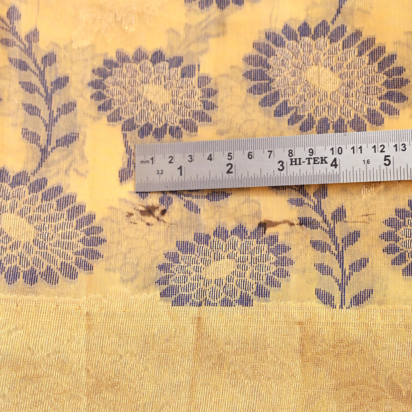 Indian Vintage Sari Beige  Blend Cotton Hand Woven Saree 5yard Ethnic Fringes Zari Fabric