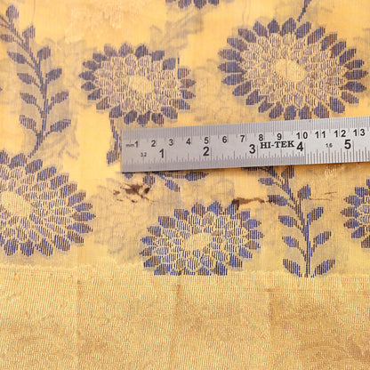 Indian Vintage Sari Beige  Blend Cotton Hand Woven Saree 5yard Ethnic Fringes Zari Fabric