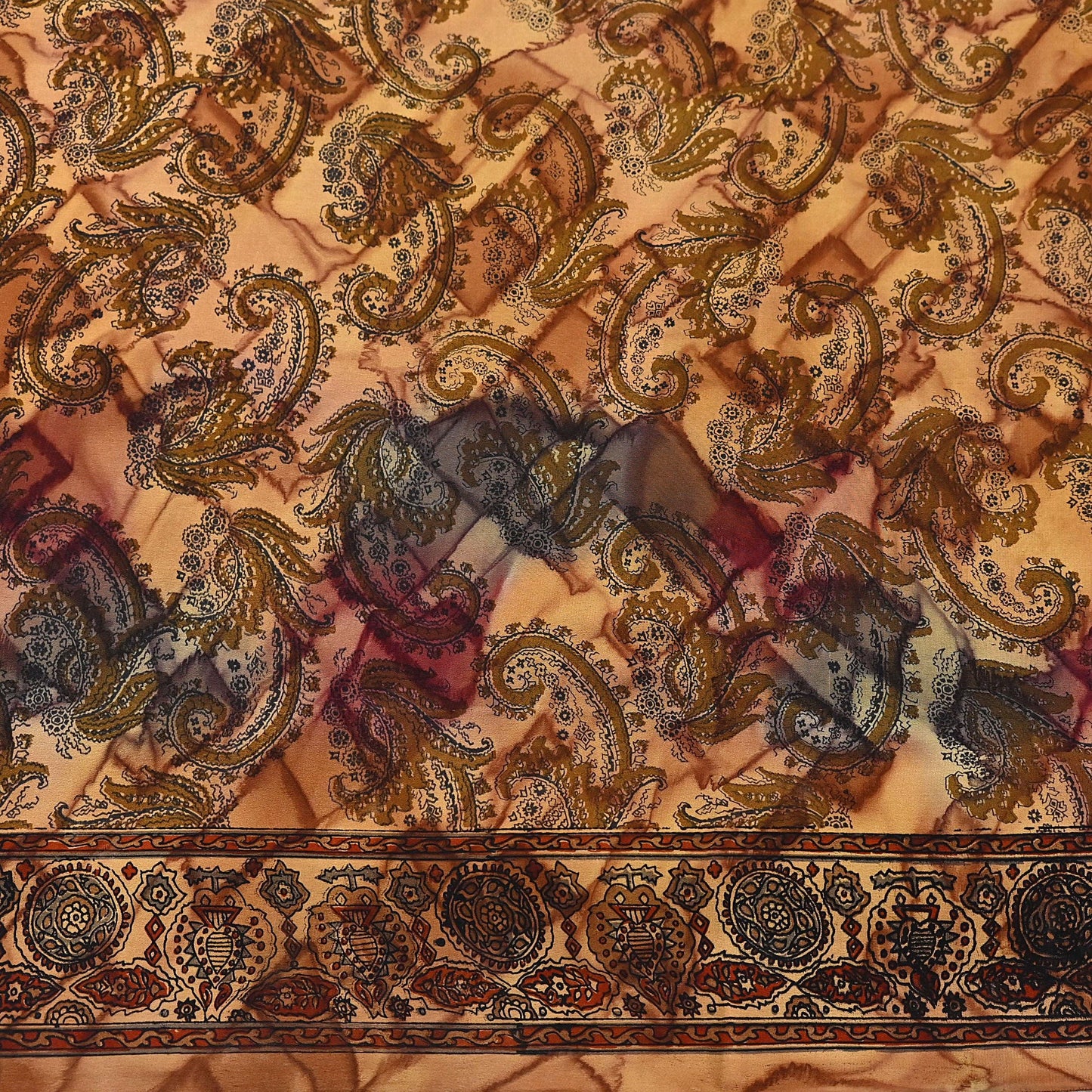 Indian Vintage Saree Pure Crepe Silk Printed Sari Craft Fabric 5yd Sewing Floral Soft Wrap Dress Making Crafting Quilting Upcycle