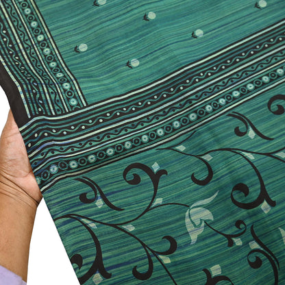 Indian Vintage Sari Green & Purple 100% Pure Silk Printed Sarees 5yd Craft Fabric Sewing Soft Dress Making Floral Quilting Crafting Upcycle