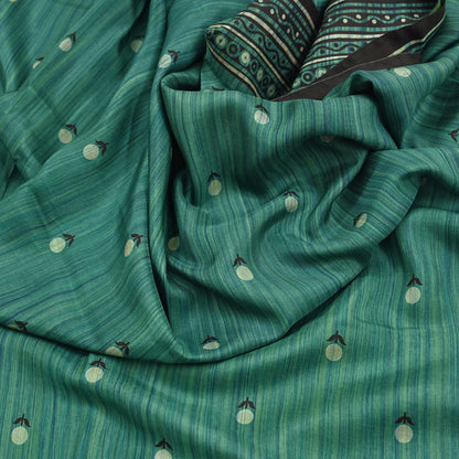 Indian Vintage Sari Green & Purple 100% Pure Silk Printed Sarees 5yd Craft Fabric Sewing Soft Dress Making Floral Quilting Crafting Upcycle