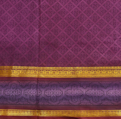 Vintage Maroon & Purple Pure Silk Saree Indian Printed Silk Fabric 5 Yards Boho Craft Material for Sewing, Quilting, Dressmaking, Upcycling