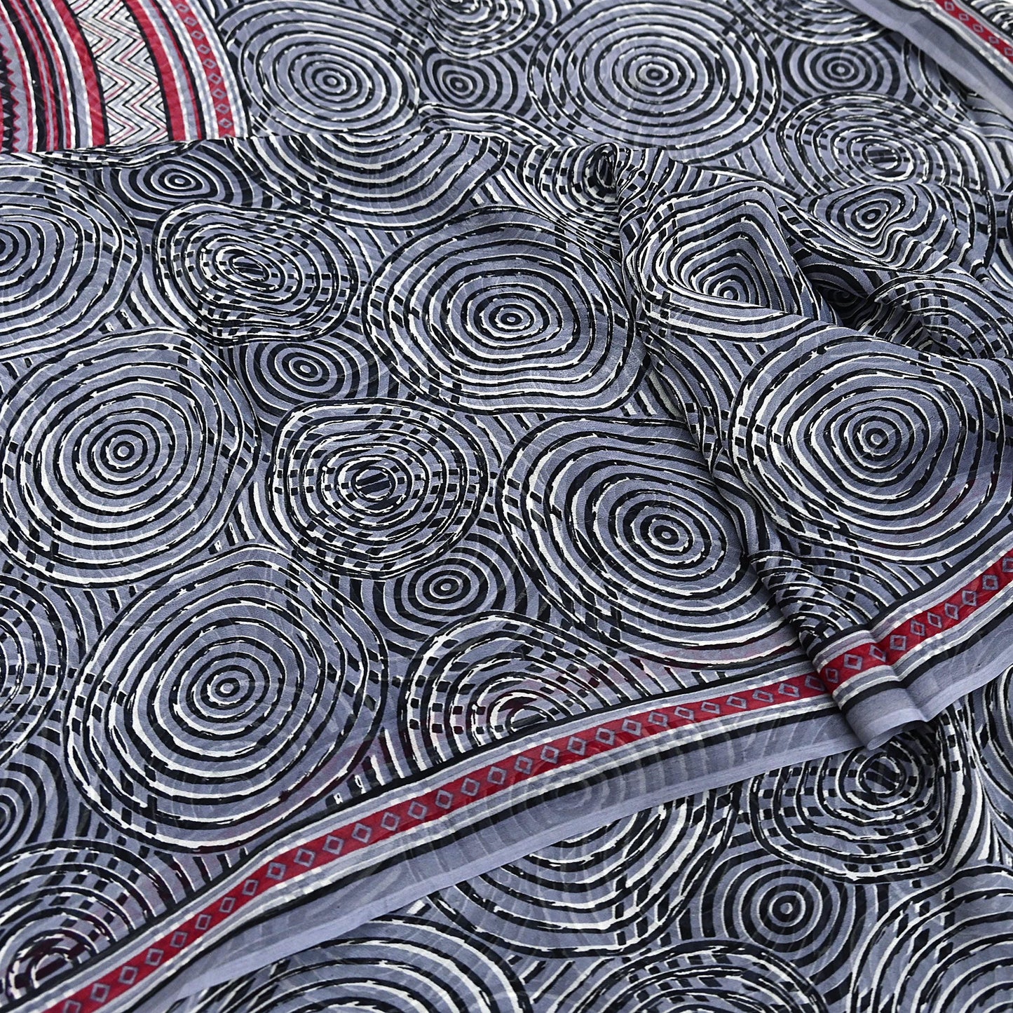 Indian Vintage Black & Gray Saree 100% Pure Georgette Silk Printed Sari Sewing 6yd Craft Fabric Dress Designing for Dress making