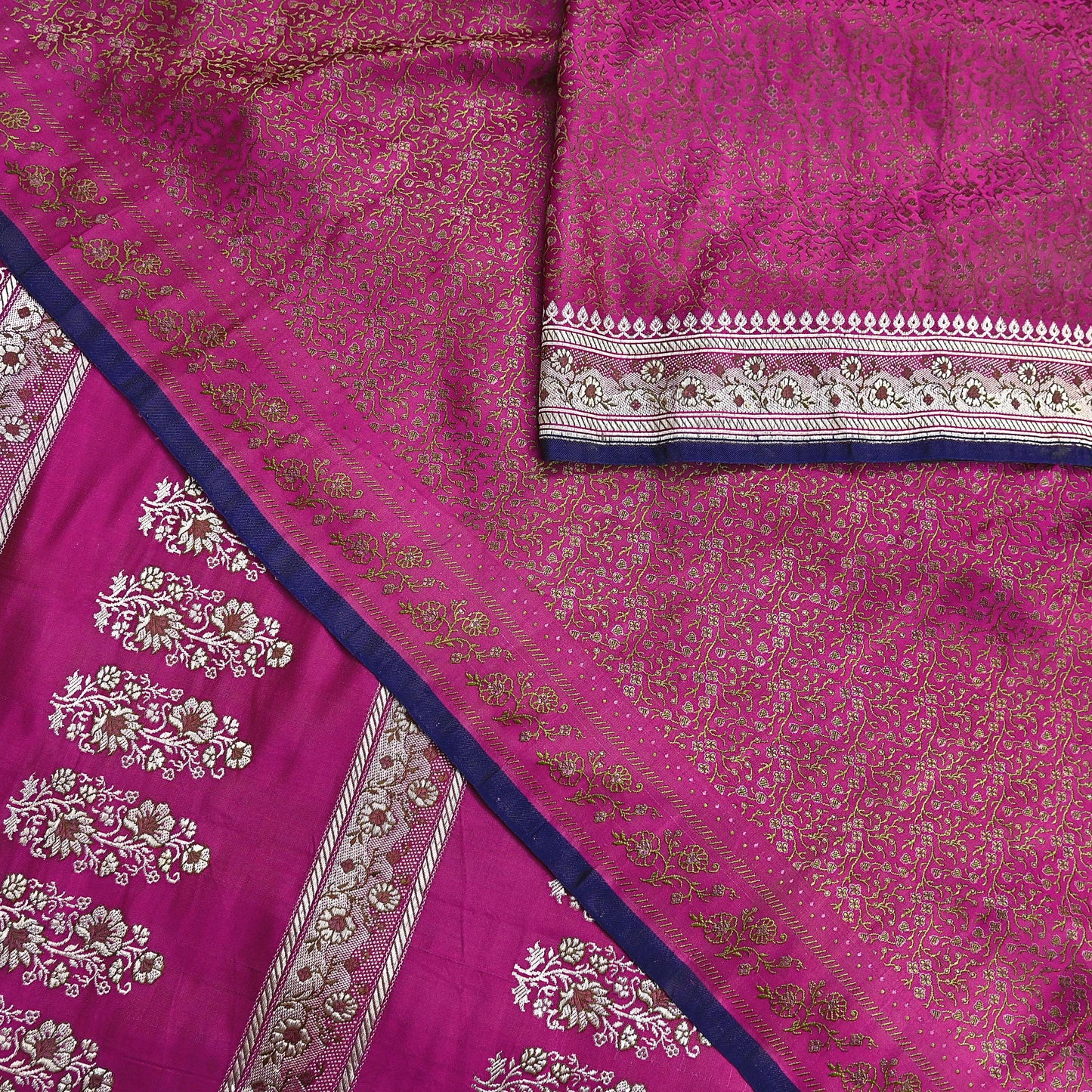 Indian Vintage Sari Pink Heavy Wedding Pure Satin Silk Woven Banarasi Tanchoi Saree 5Yd Ethnic Craft Fabric Upcycle Bridal Heavy Sarees