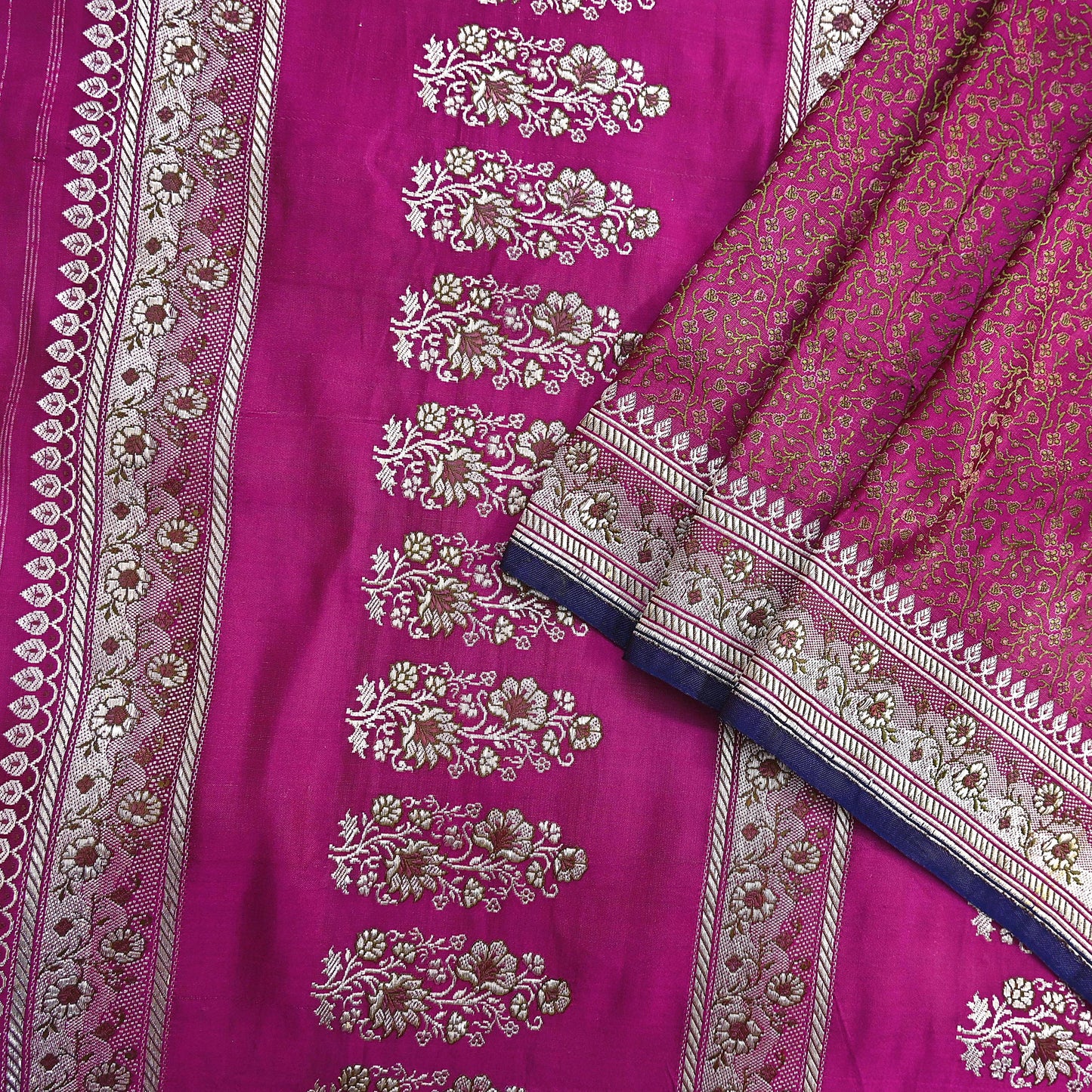 Indian Vintage Sari Pink Heavy Wedding Pure Satin Silk Woven Banarasi Tanchoi Saree 5Yd Ethnic Craft Fabric Upcycle Bridal Heavy Sarees