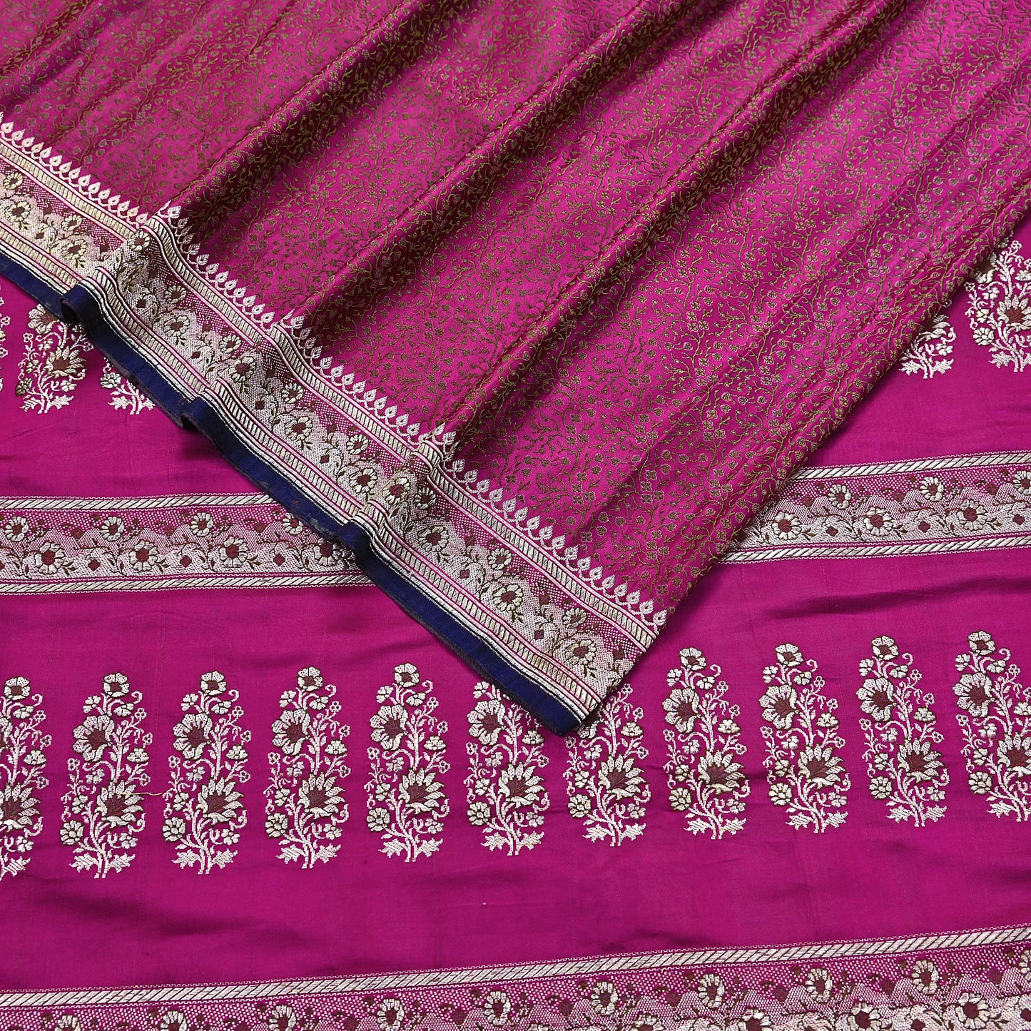 Indian Vintage Sari Pink Heavy Wedding Pure Satin Silk Woven Banarasi Tanchoi Saree 5Yd Ethnic Craft Fabric Upcycle Bridal Heavy Sarees