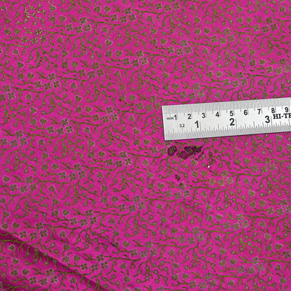 Indian Vintage Sari Pink Heavy Wedding Pure Satin Silk Woven Banarasi Tanchoi Saree 5Yd Ethnic Craft Fabric Upcycle Bridal Heavy Sarees