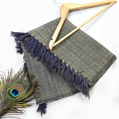 Indian Women Vintage Gray Long Stole Pure Woolen Scarf Dupatta Scarves Sarong Wrap Veil Hijab Shawl Soft Fringes