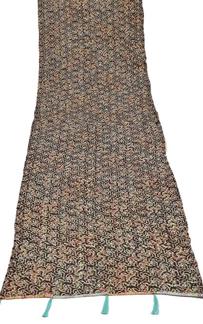 Indian Vintage Dupatta Multi Long Stole Pure Cotton Printed Hand Embroidered Kantha Scarves Veil Scarf Wrap For Women's