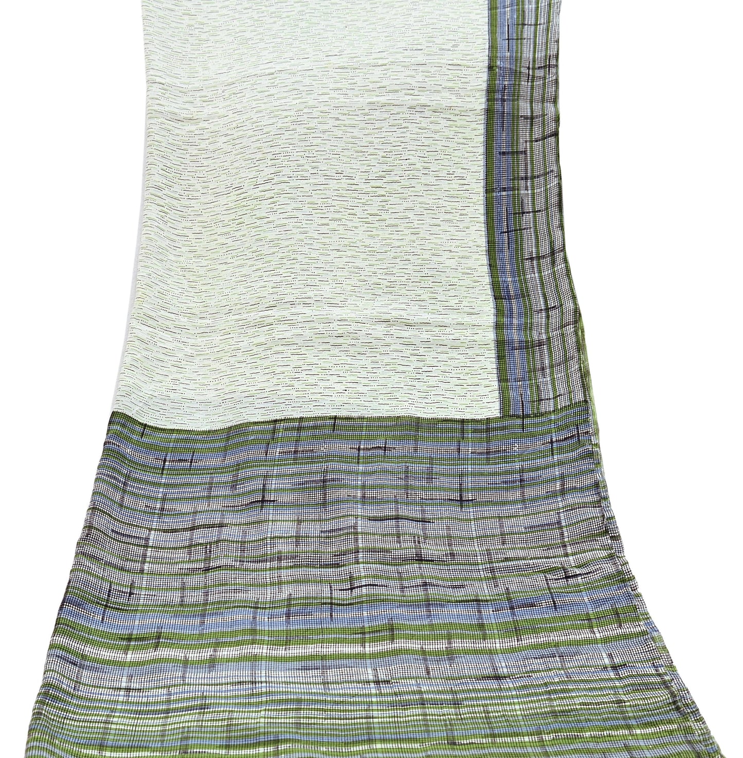 Indian Vintage Ivory Dupatta Long Stole Pure Crepe silk Printed Dupatta Veil Scarves soft Boho Wrap Dressmaking Stripes