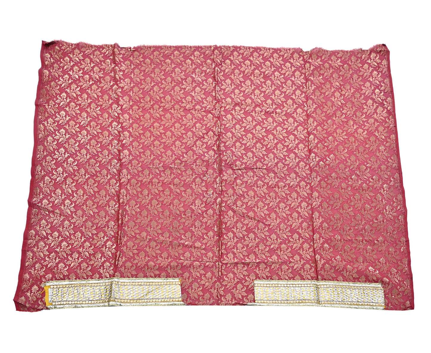 Indian Pre-owned Maroon & Orange Pure Silk Net Hand Embroidered Lehenga 3pcs Set Bridal Party Wear With Blouse/Dupatta Bollywood Lehenga