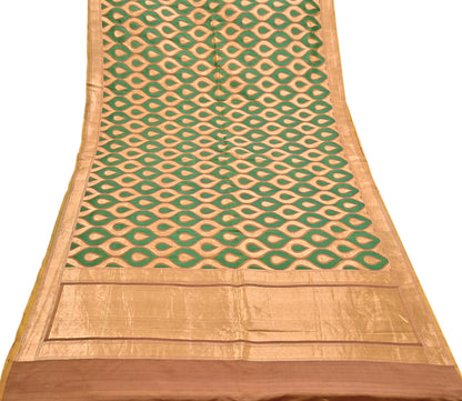 Indian Vintage Heavy Sari Purple & Saffron Hand Woven Sarees 100% Pure Silk Zari 5Yd Floral with Blouse fabric