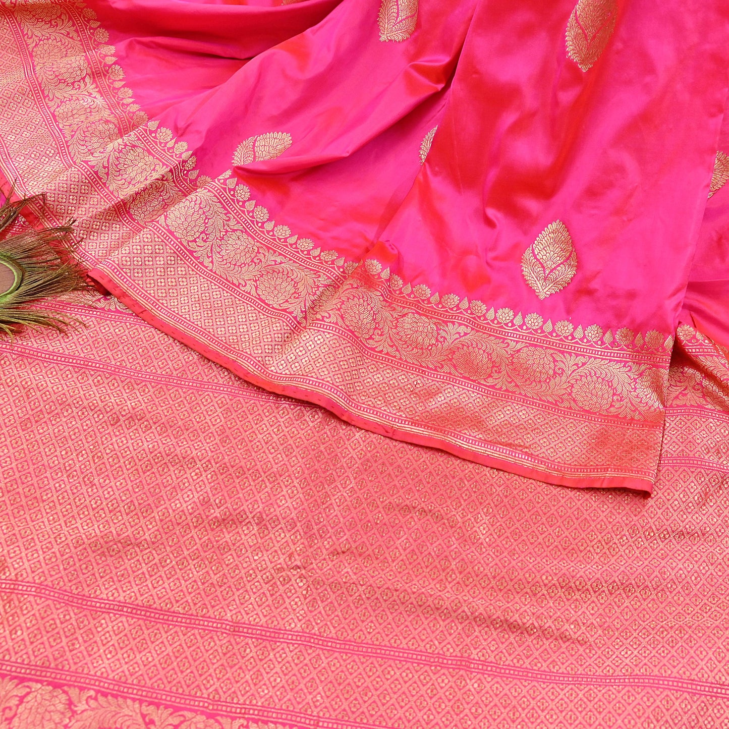 Indian Vintage Pink & Purple Sari Wedding Pure Silk Hand Woven Banarasi Sarees Zari 5Yd Ethnic Dress Making Crafting