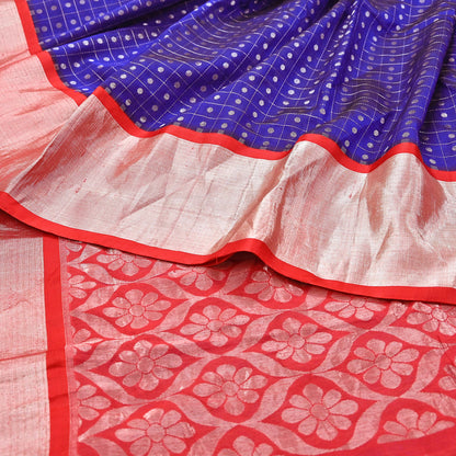 Indian Vintage Heavy Kanjivaram Saree 100% Pure Silk Sari Metallic Zari 5Yd Floral Crafting Dress making Ethnic Floral Fringes