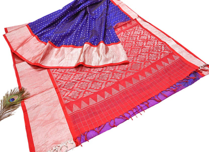 Indian Vintage Heavy Kanjivaram Saree 100% Pure Silk Sari Metallic Zari 5Yd Floral Crafting Dress making Ethnic Floral Fringes