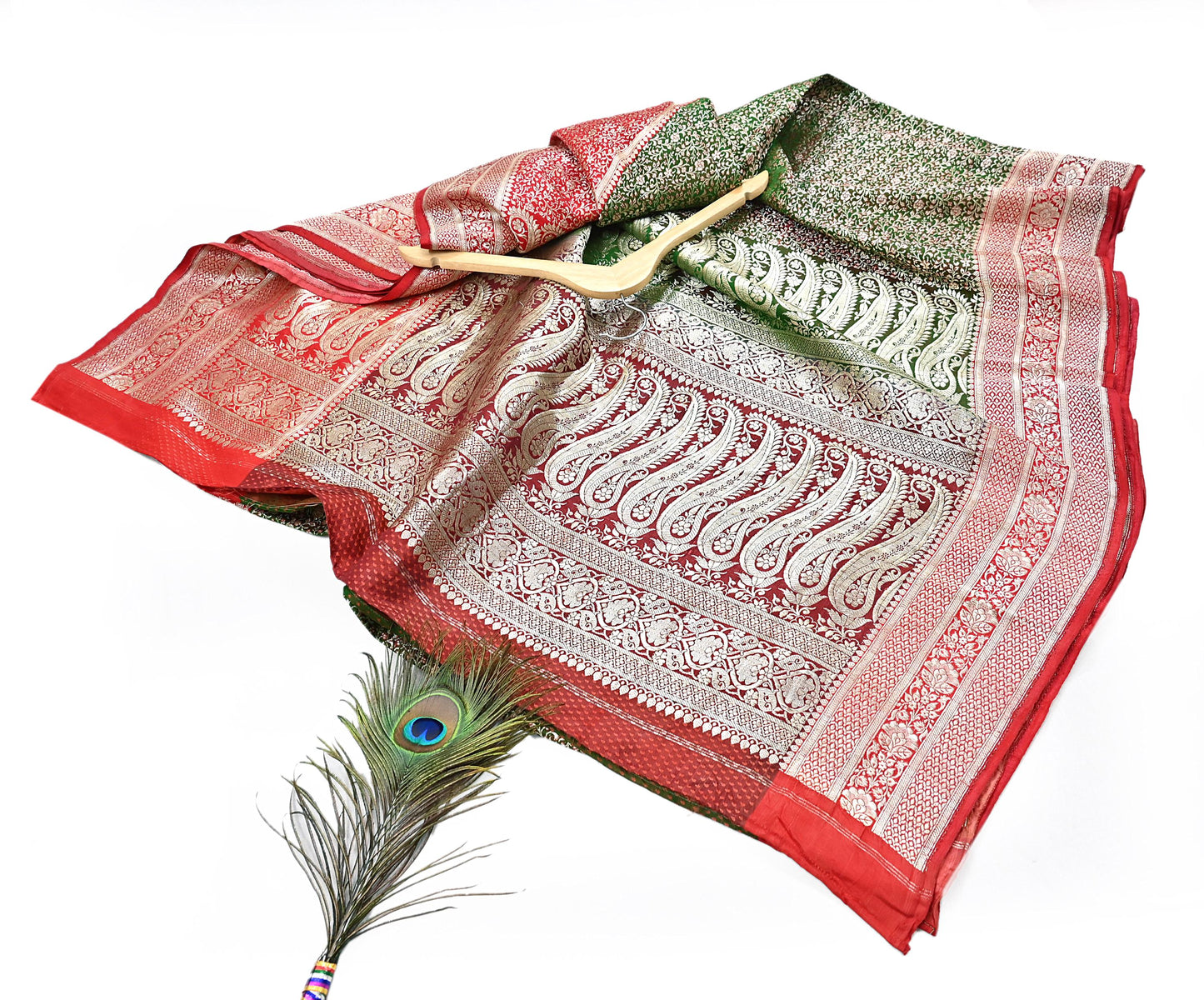 Indian Vintage Sari Heavy Pure Satin Silk Woven Banarasi Brocade Saree Zari 5Yd Ethnic Dress making Crafting Bollywood