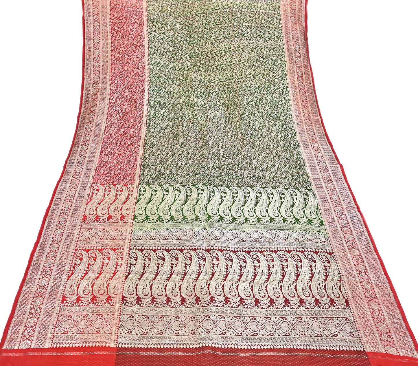 Indian Vintage Sari Heavy Pure Satin Silk Woven Banarasi Brocade Saree Zari 5Yd Ethnic Dress making Crafting Bollywood