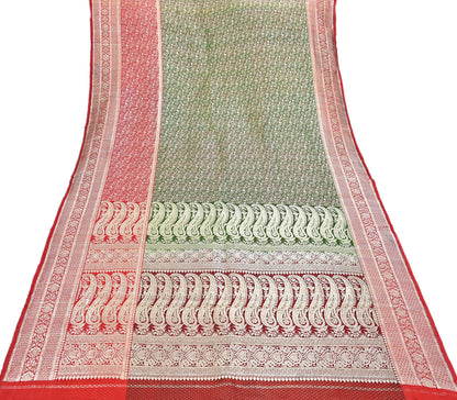 Indian Vintage Sari Heavy Pure Satin Silk Woven Banarasi Brocade Saree Zari 5Yd Ethnic Dress making Crafting Bollywood