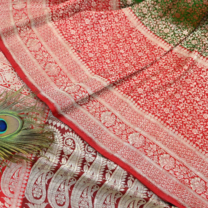 Indian Vintage Sari Heavy Pure Satin Silk Woven Banarasi Brocade Saree Zari 5Yd Ethnic Dress making Crafting Bollywood