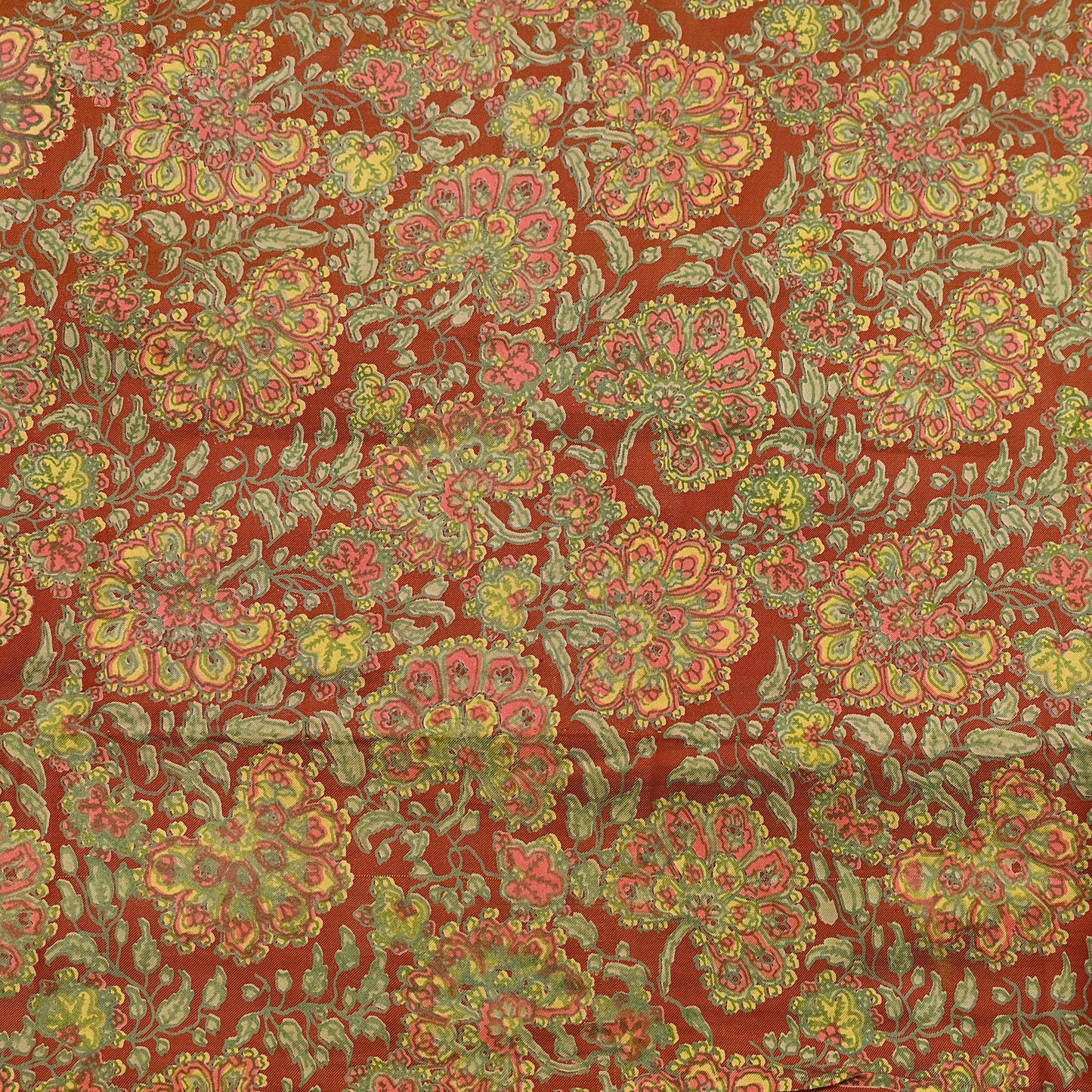 Indian Vintage Sari Red Pure Silk Printed Sarees 5yd Sewing Craft Fabric Dress Making  Soft Floral Wrap Upcycle Used Quilting Crafting