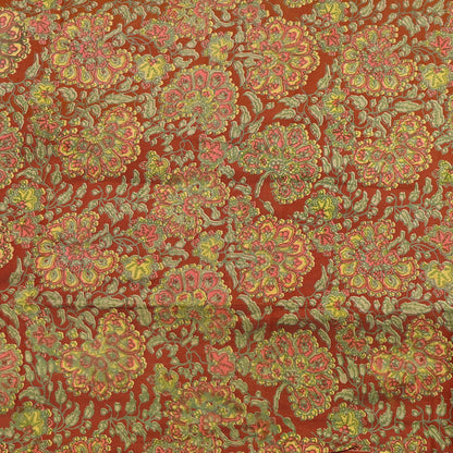 Indian Vintage Sari Red Pure Silk Printed Sarees 5yd Sewing Craft Fabric Dress Making  Soft Floral Wrap Upcycle Used Quilting Crafting