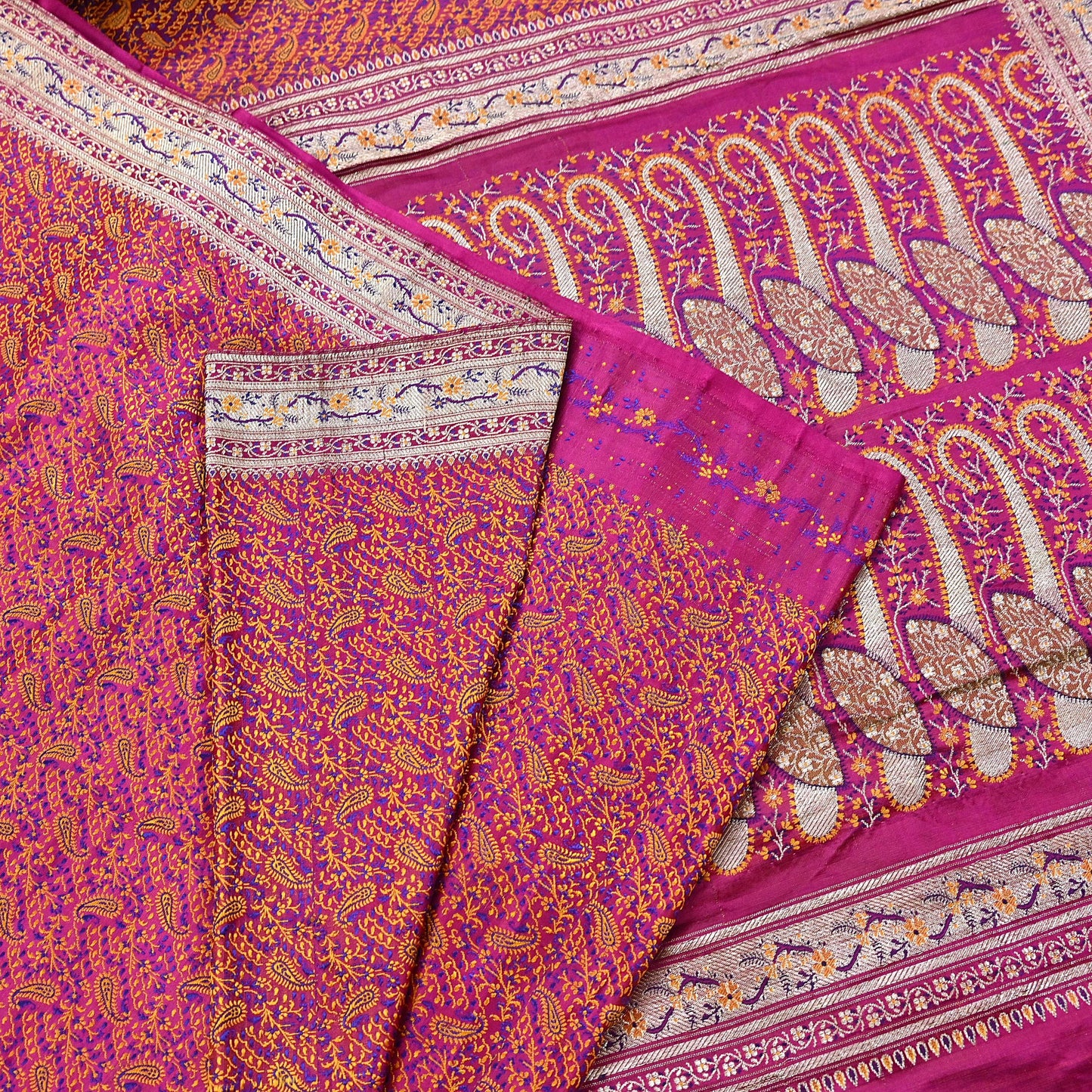 Indian Vintage Sari Pink Heavy Pure Satin Silk Woven Banarasi Tanchoi Saree 5Yd Ethnic Craft Fabric Upcycle Bridal Heavy Sarees