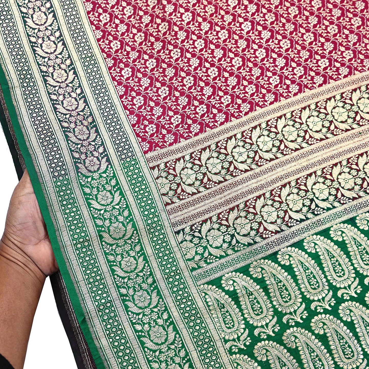 Indian Vintage Sari Heavy Pure Satin Silk Woven Banarasi Brocade Saree Zari 5Yd Ethnic Dress making Crafting Bollywood