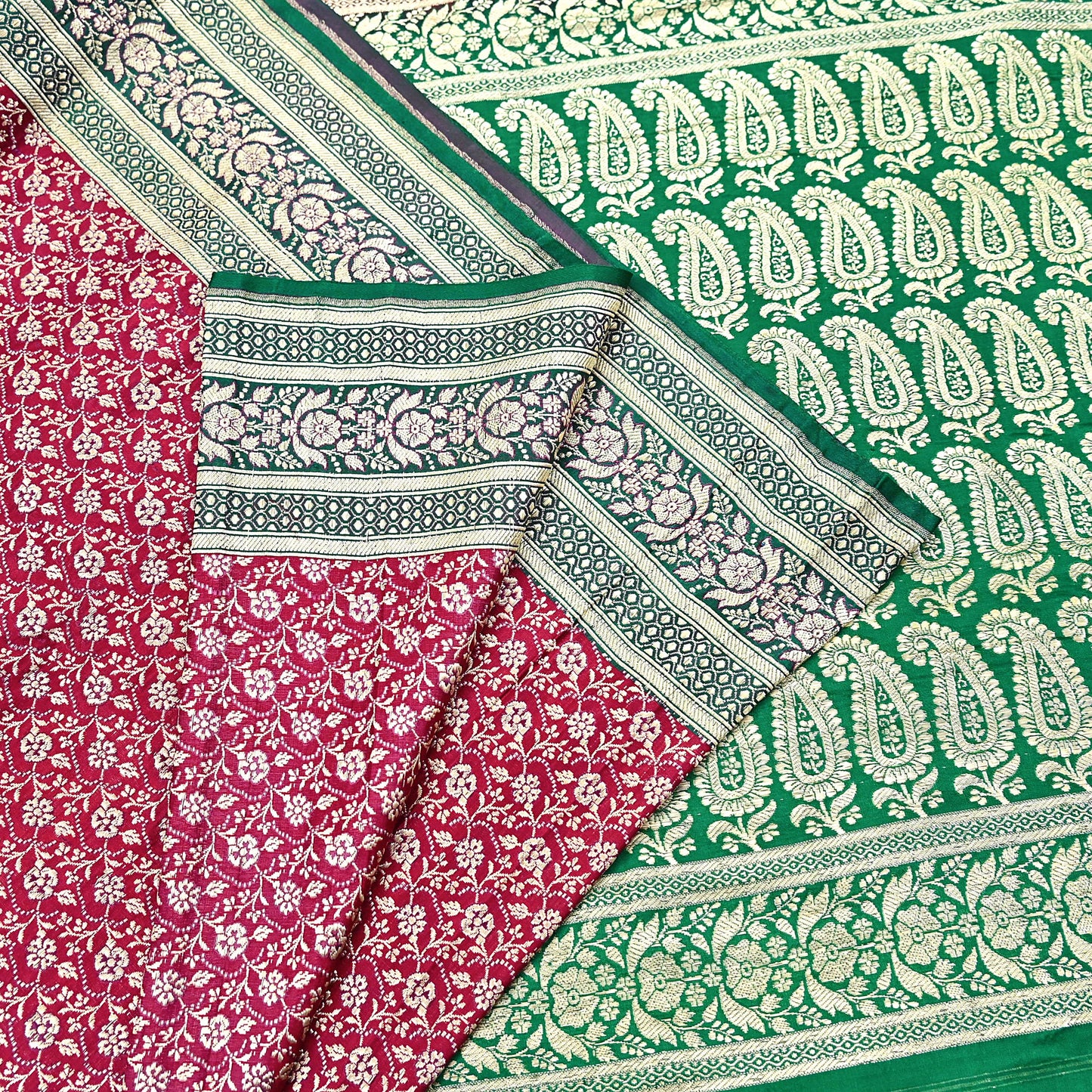 Indian Vintage Sari Heavy Pure Satin Silk Woven Banarasi Brocade Saree Zari 5Yd Ethnic Dress making Crafting Bollywood