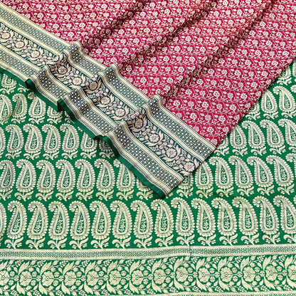 Indian Vintage Sari Heavy Pure Satin Silk Woven Banarasi Brocade Saree Zari 5Yd Ethnic Dress making Crafting Bollywood