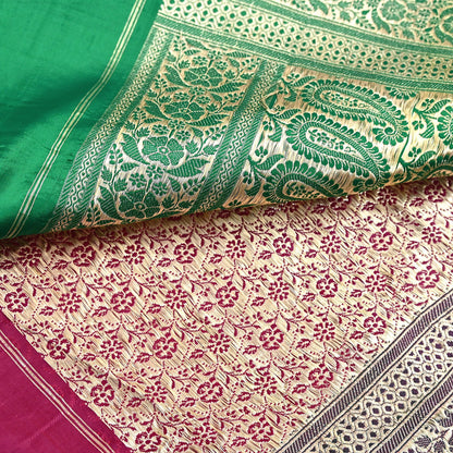 Indian Vintage Sari Heavy Pure Satin Silk Woven Banarasi Brocade Saree Zari 5Yd Ethnic Dress making Crafting Bollywood