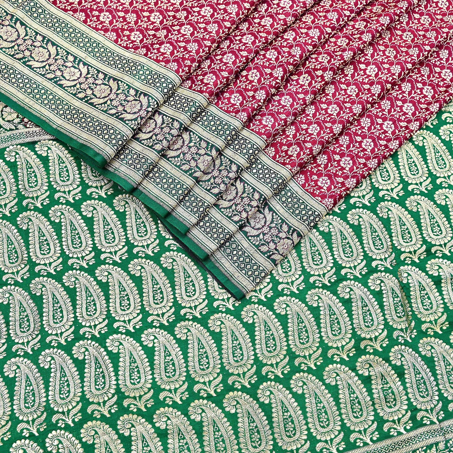 Indian Vintage Sari Heavy Pure Satin Silk Woven Banarasi Brocade Saree Zari 5Yd Ethnic Dress making Crafting Bollywood