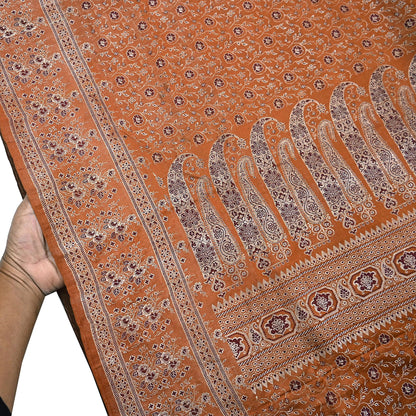 Indian Vintage Sari Rusty Heavy Pure Satin Silk Woven Banarasi Tanchoi Saree 5Yd Ethnic Craft Fabric Upcycle Bridal Heavy Sarees
