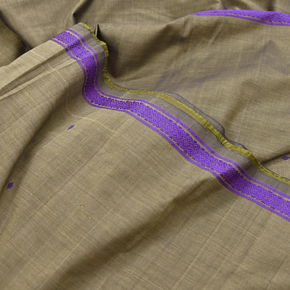 Indian Vintage Saree Purple & brown Cotton Hand woven Sambalpuri Ikat sari Craft Fabric 5Yd Ethnic Chackra Border Dress Making Quilting