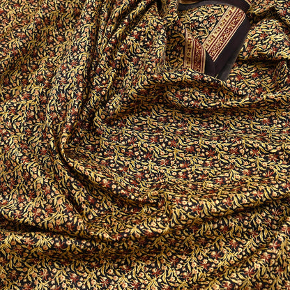 Indian Vintage Sari Maroon & Black 100% Pure Silk Printed Saree Craft Fabric 5yd Sewing Dress Making Soft Wrap Quilting Crafting Upcycle