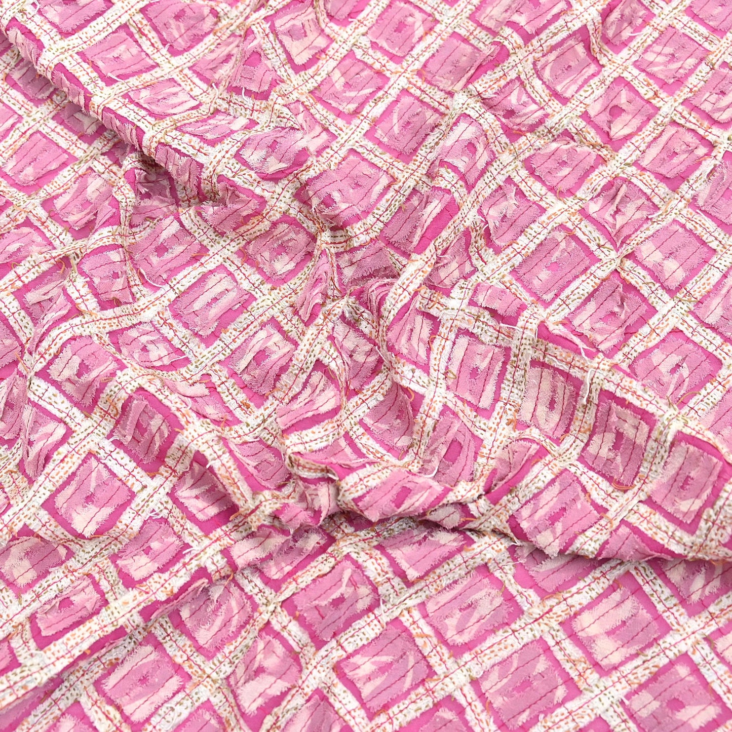 Indian Vintage Dupatta Pink Long Stole Hand Embroidered kantha stole Pure Georgette Silk Indian Scarves Veil Wrap Soft Floral