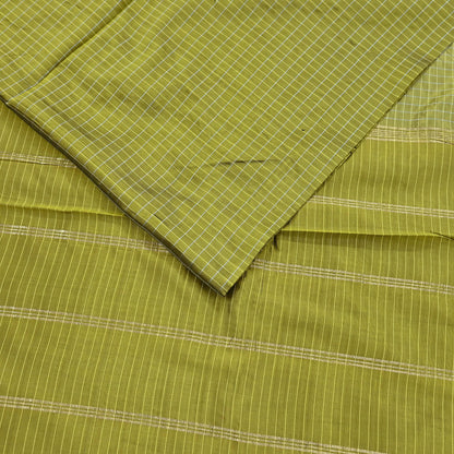 Indian Vintage Sari Green Mysore Silk Woven Sarees Craft Fabric 5Yd Ethnic South silk Dress Making Crafting Upcycle Quilting Zari Border