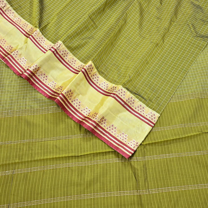 Indian Vintage Sari Green Mysore Silk Woven Sarees Craft Fabric 5Yd Ethnic South silk Dress Making Crafting Upcycle Quilting Zari Border