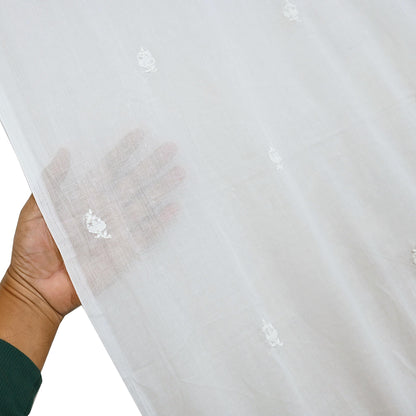 Indian Vintage White Dupatta Long Stole Pure Cotton Handmade Chikankari Scarves Veil Scarf Wrap Hippie Boho Soft