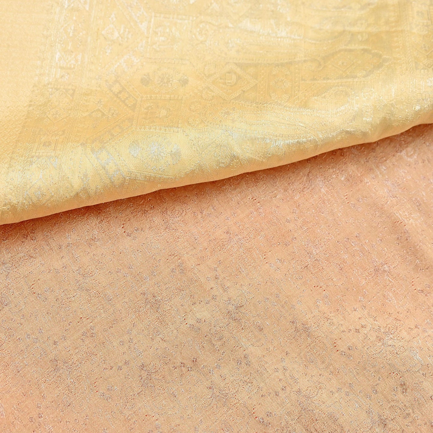 Indian Vintage Sari Rusty & beige Heavy Pure Satin Silk Woven Banarasi Tanchoi Saree 5Yd Ethnic Craft Fabric Upcycle Bridal Heavy Sarees