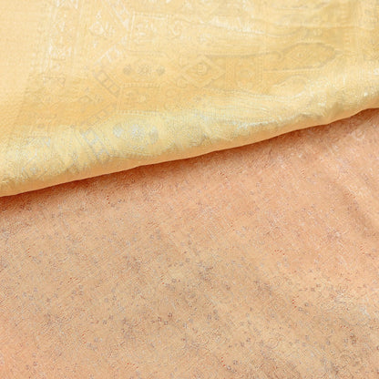 Indian Vintage Sari Rusty & beige Heavy Pure Satin Silk Woven Banarasi Tanchoi Saree 5Yd Ethnic Craft Fabric Upcycle Bridal Heavy Sarees