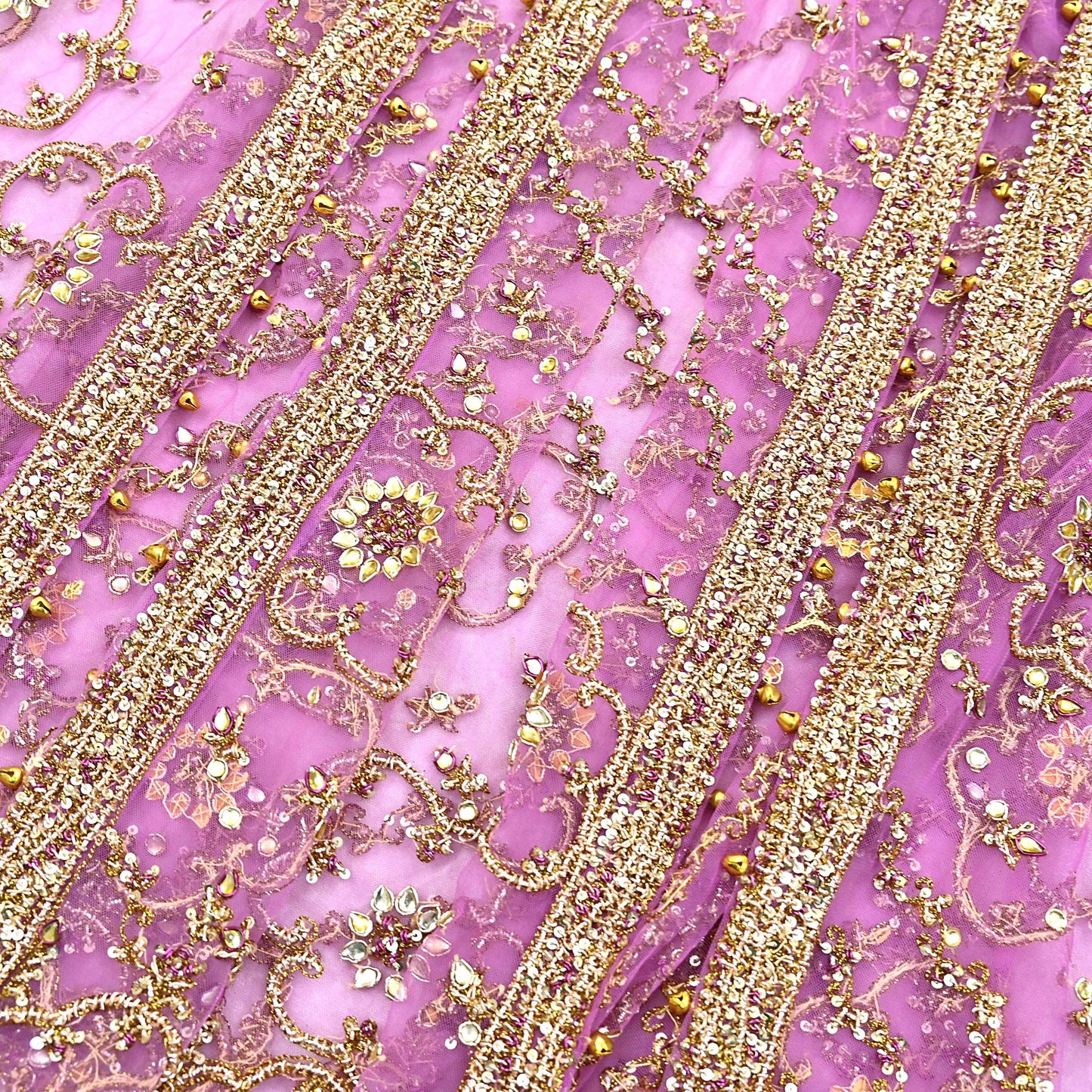Indian Vintage Heavy Wedding Purple Dupatta Net Mesh Long Stole Hand Embroidered Scarf Zardozi Zari Sequins Stole Bridal Veil